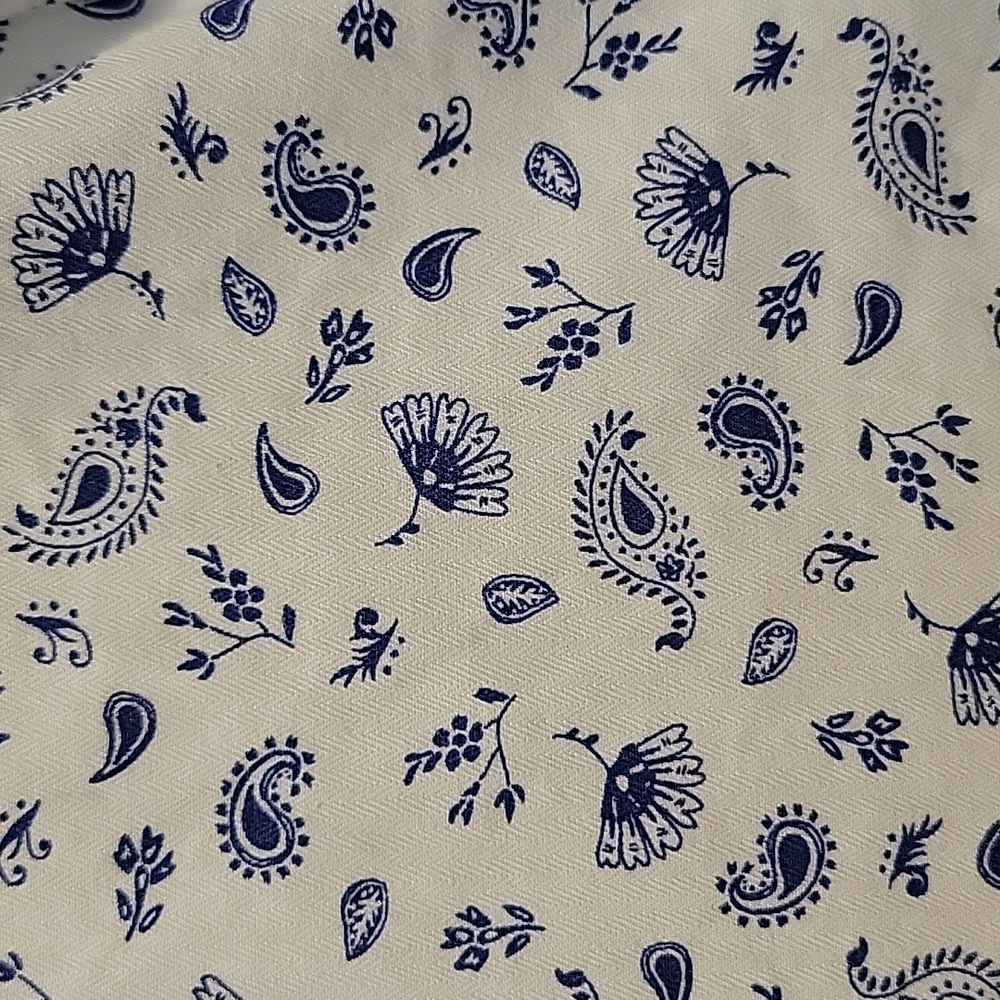 Superdry Men's White Blue Floral Paisley Short-Sleeve Button-Down Shirt Size S - Picture 3 of 4
